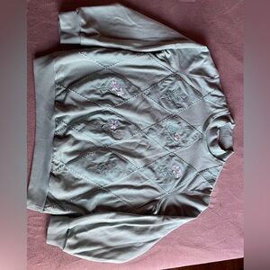 Alfred Dunner Teal Quilted crewneck